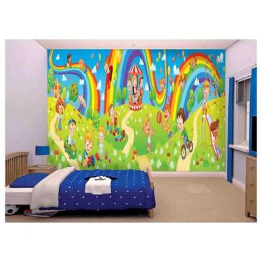 Imagem de Papel De Parede Infantil Crianças Parquinho Azs169 - Você Decora