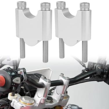 Imagem de Xitomer Elevadores de guidão de 22 mm 7/20.3 cm para motocicleta ATV Dirt Bike Handlebar Risers sem braçadeiras Apto para KLR650, Grom MSX125, KLX300 Suportes de guidão aptos para ER-5 (prata areia