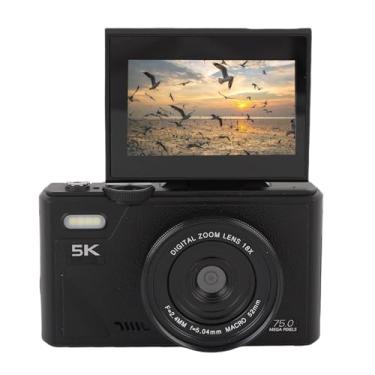 Imagem de VBESTLIFE Câmera Digital 5K, Câmera VLOG de 75MP para YouTube, Câmera de Vídeo UHD AutoFocus Com Tela Flip de 3 "180 °, 18x Zoom Compact Travel Camara (Preto)
