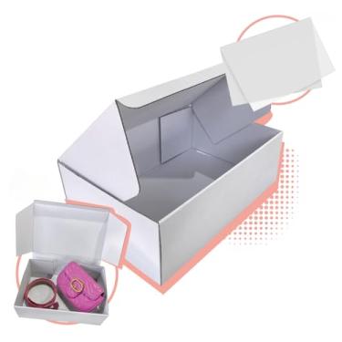 Imagem de Kit 20 Caixas de Papelão Montável para Correio, Sedex, Marketplace e E-commerce Resistente, Sustentável e Fácil de Montar Eco Box (Branca)