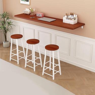 Imagem de Mesa Dobrável Flutuante Moderna Escritório Em Casa Mesa Dobrável Mesa De Computador Dobrável Montada Na Parede Economia De Espaço Fácil De Montar Para Cozinha Lavanderia, Rosewood, 170x40cm