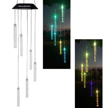 Imagem de Eleven Direction - Decorações móveis para jardim com luzes solares de sopro, cores que mudam automaticamente, decorações de palito de bolhas para jardim, quintal, gramado, pátio, festa