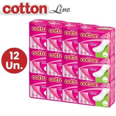 Imagem de Absorvente Cotton Suave sem Abas - Kit Com 12 Unidades