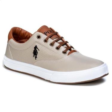 Imagem de Sapatenis Polo open Masculino Casual Macio Confortavel, Bege, 39