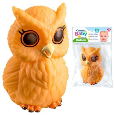 Imagem de Coruja Mordedor Sensorial Vinil Macio Infantil Massageador De Gengiva 