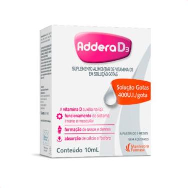 Imagem de Vitamina D Addera D3 400UI Gotas 10ml - Suplemento Alimentar - Hypera