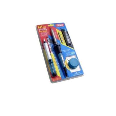 Imagem de Kit Ferro De Solda Fame 127v 50w Estanho Pasta Sugador 6pcs