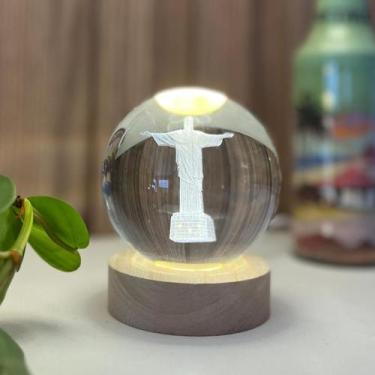 Imagem de Luminária de Mesa Cristo Redetor em esfera 3D led bola  - Presente + e