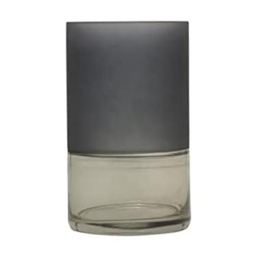 Imagem de Elements Vaso de vidro cilíndrico, 20 cm, transparente e cinza