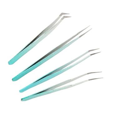 Imagem de Zhjvihx Tweezer de Extensão de Cílios Falsos, Dicas Precisas de Aço Inoxidável, Alça Delicada Tweezer de Cílios Falsos para Casa