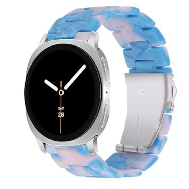 Imagem de Pulseira de substituição de resina compatível com Samsung Galaxy Watch 8 de 40 mm e 44 mm/Galaxy Watch 8 Classic/Ultra 2, pulseira leve e confortável com fivela de aço inoxidável premium (azul azul e