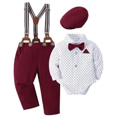 Imagem de Terno para bebês SANMIO, 4 peças de roupa de batismo de Páscoa