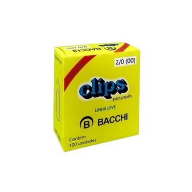 Imagem de Caixa com 100 clips galvanizados 2/0 (00) clipes bacchi novo
