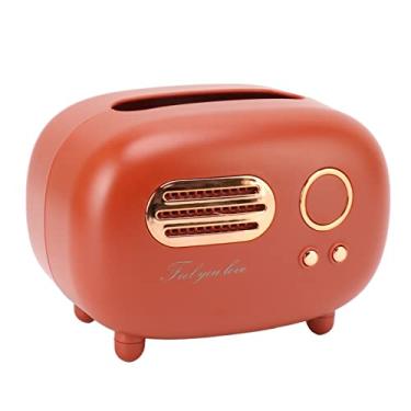 Imagem de Haofy Retro Modelo de Rádio Caixa Tecido Capa para Quarto Cabeceira Banheiro Sala Estar Caixa Decorativa para café Plástico (Vermelho)