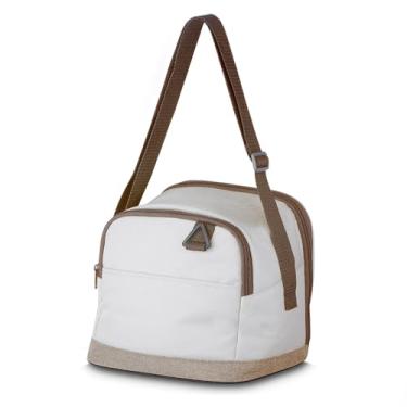 Imagem de Bolsa Térmica Duplo Compartimento, Poliéster 600D, 13L Capacidade Total, Alça Regulável, Bolso Frontal, Interior PEVA e Polietileno (Bolsa Térmica 8L Marrom)