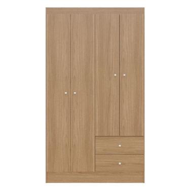 Imagem de Guarda Roupa Solteiro Versa 4 Portas Freijó Fosco - Kits Parará