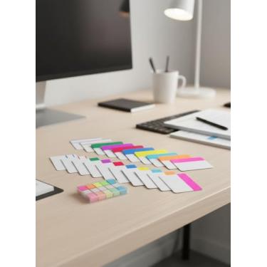 Imagem de Etiquetas adesivas reposicionáveis de 5 cm, 15 cores para livros, arquivos, notas (pacote com 20)