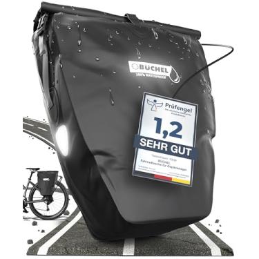 Imagem de Büchel Unissex – Bolsa para rack de bicicleta 100% impermeável Fahrradtasche für Gepäckträger preta, 56,5 x 30 x 15 cm (10 l)