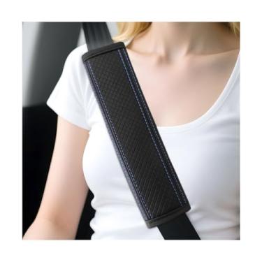 Imagem de Sandfren Capa de cinto de segurança de carro, 2 peças de couro macio de microfibra para veículos, almofada de ombro e pescoço, acessórios de almofada de alça interna automotiva, universal para Sedan