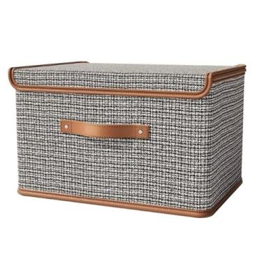 Imagem de Caixa Organizadora Grande Dobrável com tampa Closet Multiuso Em Tecido Reforçado