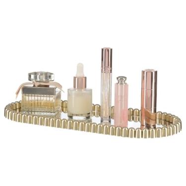 Imagem de Bandeja Decorativa Espelhada Perfumes Maquiagem Banheiro Pia (Dourado)