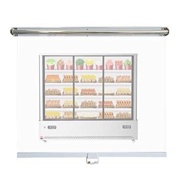 Imagem de uhyOHF Cortina de puxar para freezers supermercados com alça, persiana de rolo de plástico transparente para armário de exibição de loja, balcões de caixa de escritório cortados (transparente - 59,9