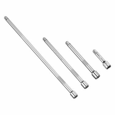 Imagem de HARFINGTON Conjunto de 4 barras de extensão de soquete de 1/10.2 cm, chave catraca de impacto, ferramenta adaptadora de chave catraca para soquetes de porca de eixo de acionamento quadrado