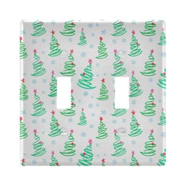 Imagem de Burbuja Capa de placa de parede para interruptor de luz de árvore de Natal, placa decorativa de parede, parafusos incluídos, 2 faixas