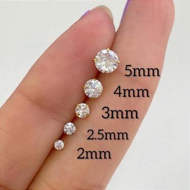 Imagem de Brincos titânio ponto de luz com garrinha - dourado - no-brand