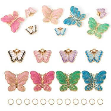 Imagem de Spritewelry Amuletos de borboleta esmaltada para fabricação de joias, liga colorida, borboleta, inseto, esmaltado, berloques, estilo gótico, brincos de traças metálicas, pingentes para colar faça você