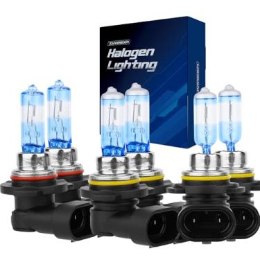 Imagem de Zyvirexa Compatível com Toyota Corolla 2005-2008 lâmpadas de farol de halogêneo + combo de lâmpadas de farol de neblina, 9005/HB3 farol alto 9006/HB4 farol baixo 9006 lâmpada de substituição, branca