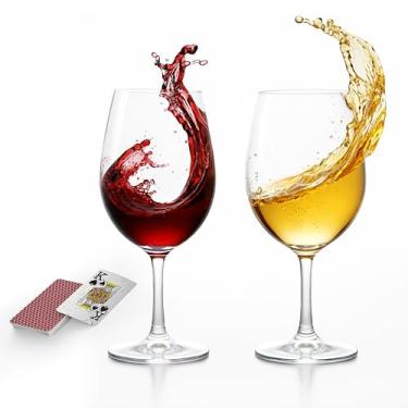 Imagem de LOKAM Taças de vinho inquebráveis com haste | Conjunto de 2 taças de vinho de plástico (590 ml) | 100% livre de Tritan e BPA | Ideal para piscina, praia, viagens e atividades ao ar livre, acampamento,