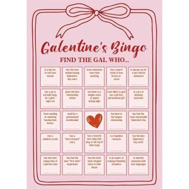 Imagem de GNATV Galentine's Day Bingo Game Cards, 24 Pcs Find The Gal Who ... Game Cards, 5 x 7 inches, Fun and Happy Valentine’s Day Party Activities for Women Night, G03