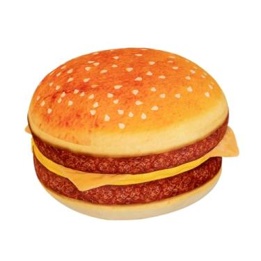 Imagem de Almofada Hamburguer - Travesseiro Macio Para Abraçar | Almofada Recheada Hamburguer 40x40 Centímetros,para Família Amigos Decoração Natal Aniversário