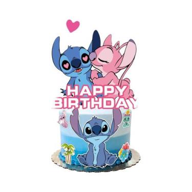 Imagem de Topo De Bolo De Aniversário Stitch Tema Disney Suprimentos Para Festa 