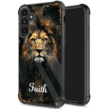 Imagem de JHYYTUJTYP Capa para Galaxy S25 FE, textura de pneu antiderrapante, capa protetora de TPU macio à prova de choque e antiarranhões para Samsung Galaxy S25 FE 6,7 polegadas 2025, cruz de Jesus com rosto