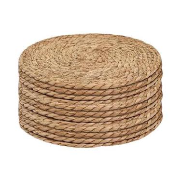 Imagem de Conjunto De Sousplat De Rattan Boho Trançado 4/8/12 Peças 12 Polegadas