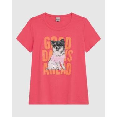 Imagem de Camiseta Feminina Manga Curta Estampa Frontal Em Malha Algodão-Feminino