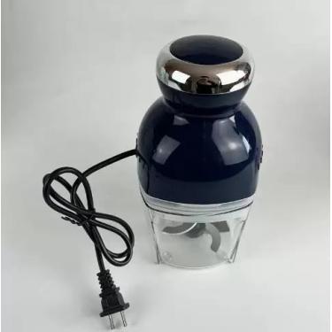 Imagem de Brigii Processador de alimentos, cortador elétrico de alimentos com tigela de vidro de 500 ml, para picar, moer, picar, bater, preparar refeições, 250 W, azul