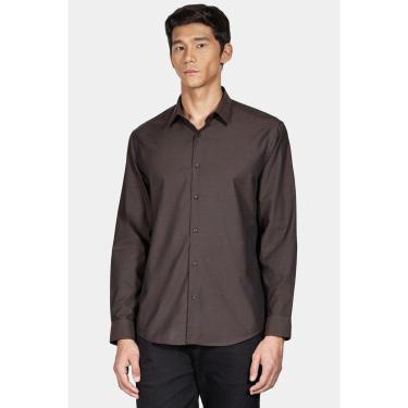 Imagem de Camisa Aramis Manga Longa Regular Algodão Egípcio Marrom-Masculino
