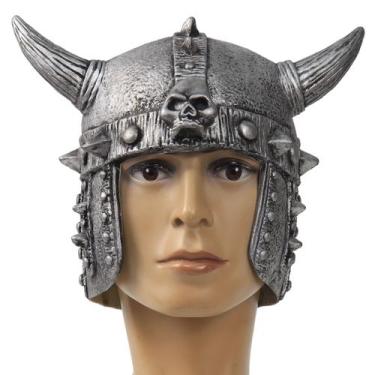 Imagem de Máscara de cosplay de resina de capacete Viking Warrior com chifres pa