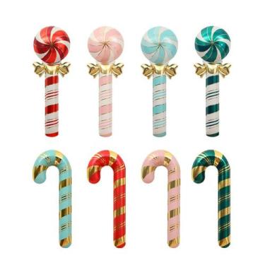 Imagem de Conjunto de balões Giant Candy Cane Foil, 8 unidades  Festa de Natal -