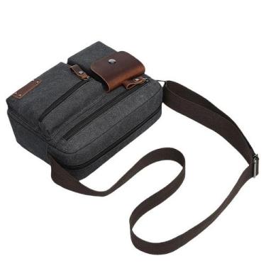 Imagem de Bolsa de lona Messenger casual de ombro tiracolo para homens - yiweisa