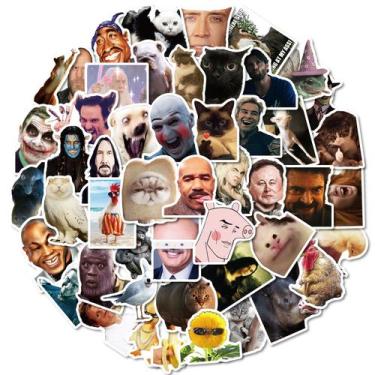 Imagem de Pacote de adesivos Funny Meme, 50 unidades Creative Animal & Human Exp