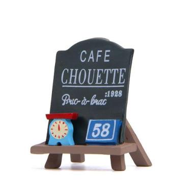 Imagem de Placa criativa de café francês com ornamento de jardim com relógio e b