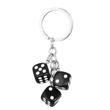 Imagem de Chaveiro Creative Resin Dice Black para bolsa Chaveiro - yiweisai