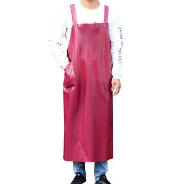 Imagem de Avental longo impermeável de PU para homens e mulheres, óleo pesado - 