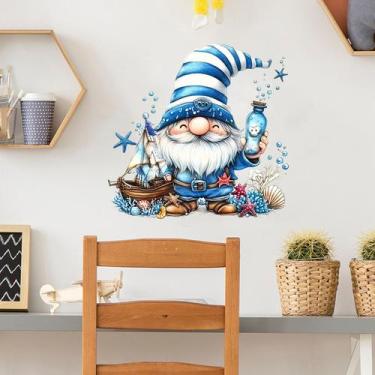 Imagem de Adesivos de parede Cartoon Ocean Gnome Nautical Theme PVC 29x30cm - yi