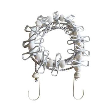 Imagem de Varal Retrátil Portátil Antiderrapante Com 12 Clipes, Corda De Secagem