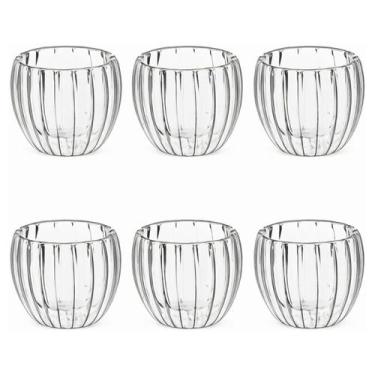 Imagem de Conjunto 6 Copos Café 90ml Pequeno Vidro Transparente Moderno Decorati